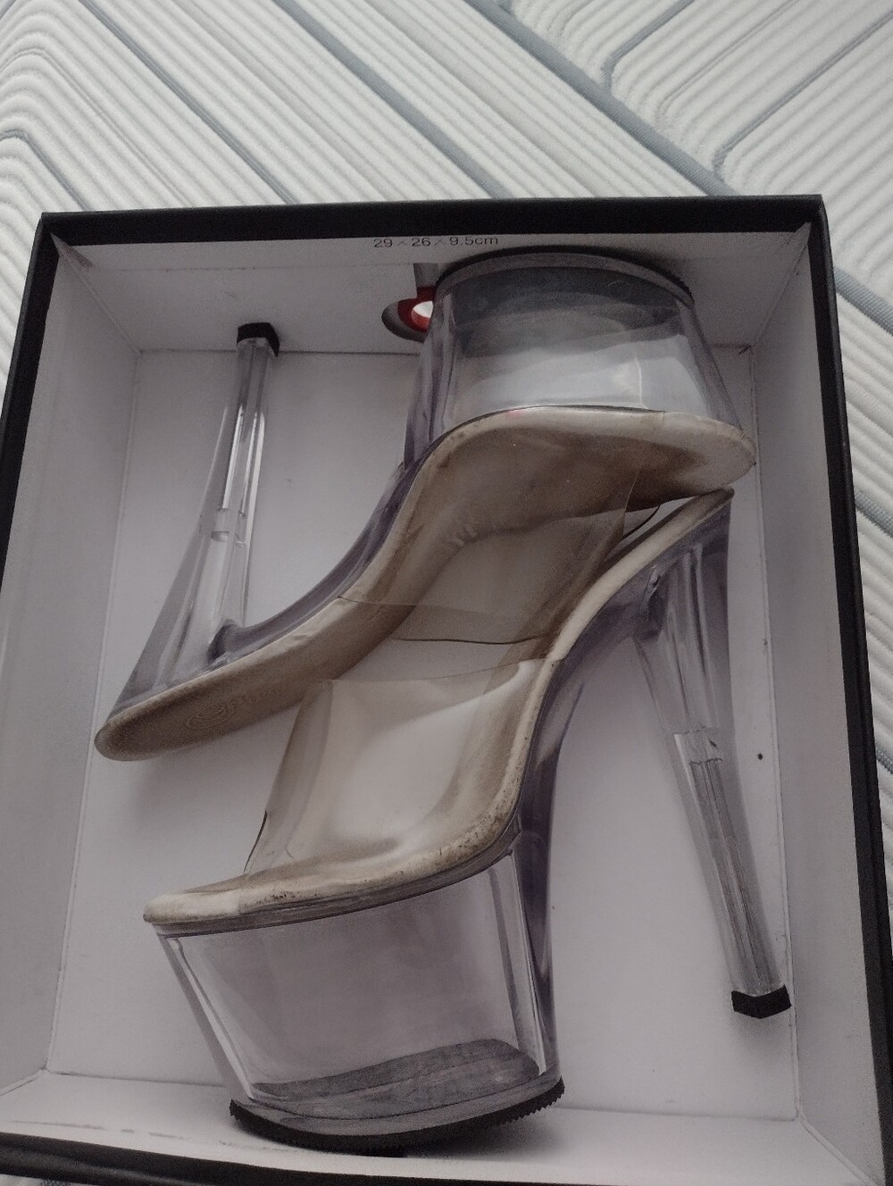 Pleaser Clear/Lucite Slide on Mule Heels